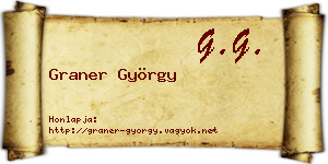 Graner György névjegykártya